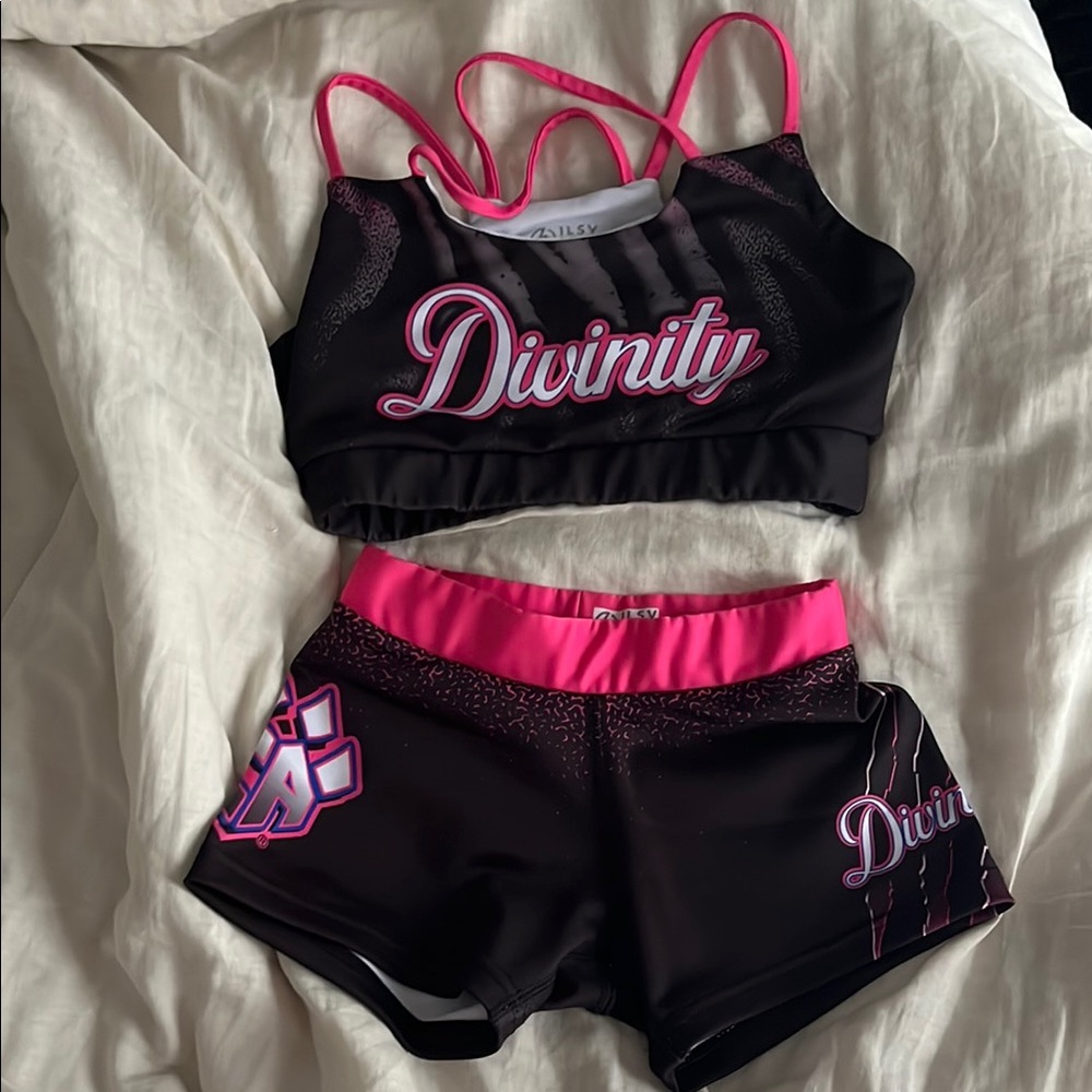 Varsity Black and Pink Cheer Shorts